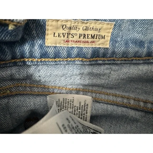 Levi's Premium Ribcage Straight Leg Jeans Women's Size 29 Light Wash Big E - Picture 6 of 8